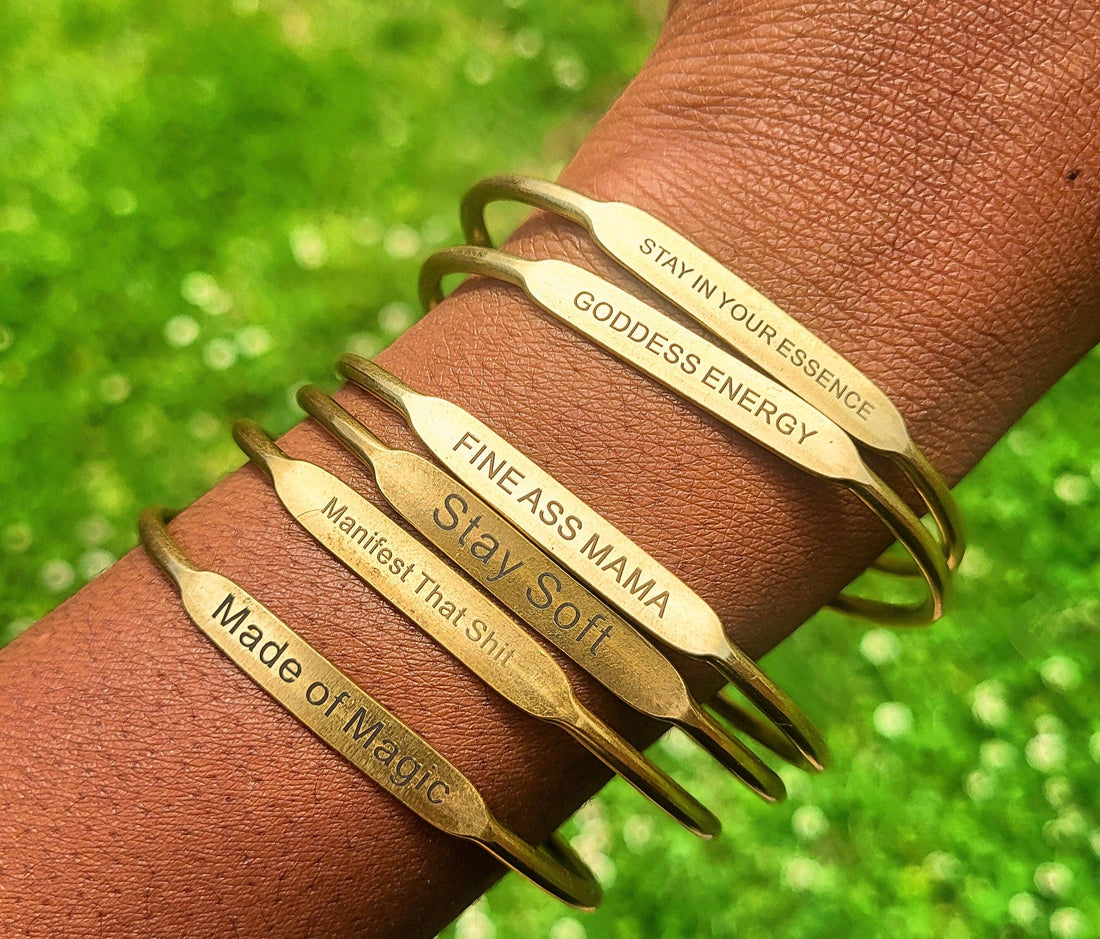 Brass Affirmation Bangles - Kobi Co.