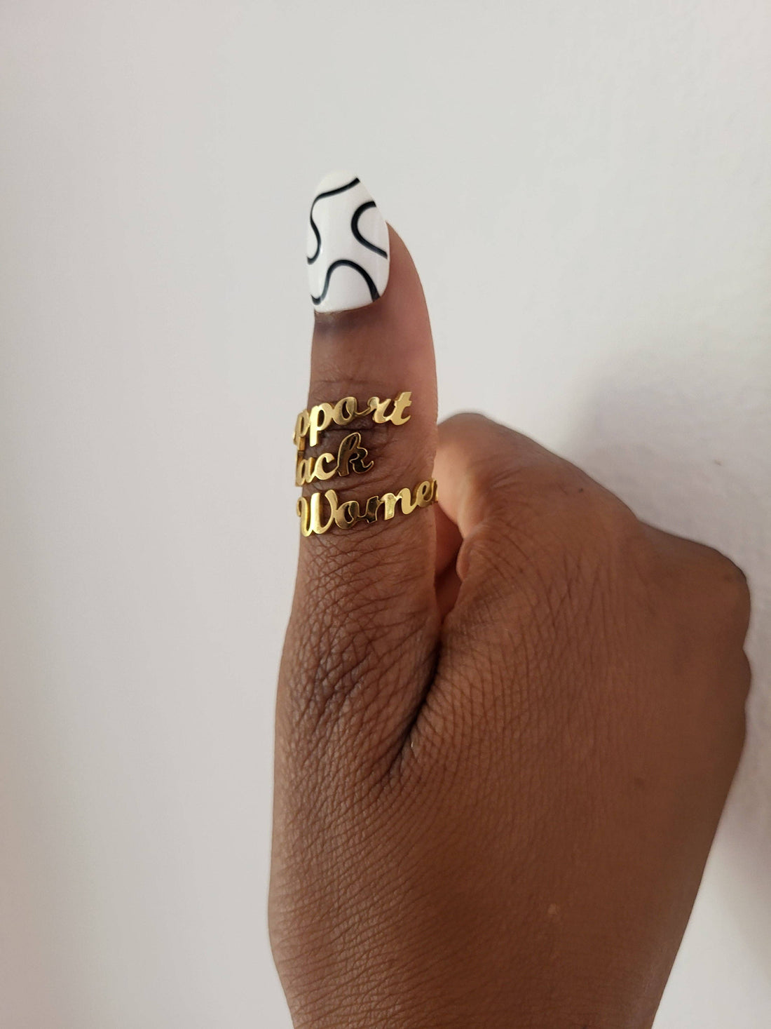 Support Black Women 18K Gold Plated Ring - Kobi Co.