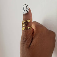 Support Black Women 18K Gold Plated Ring - Kobi Co.