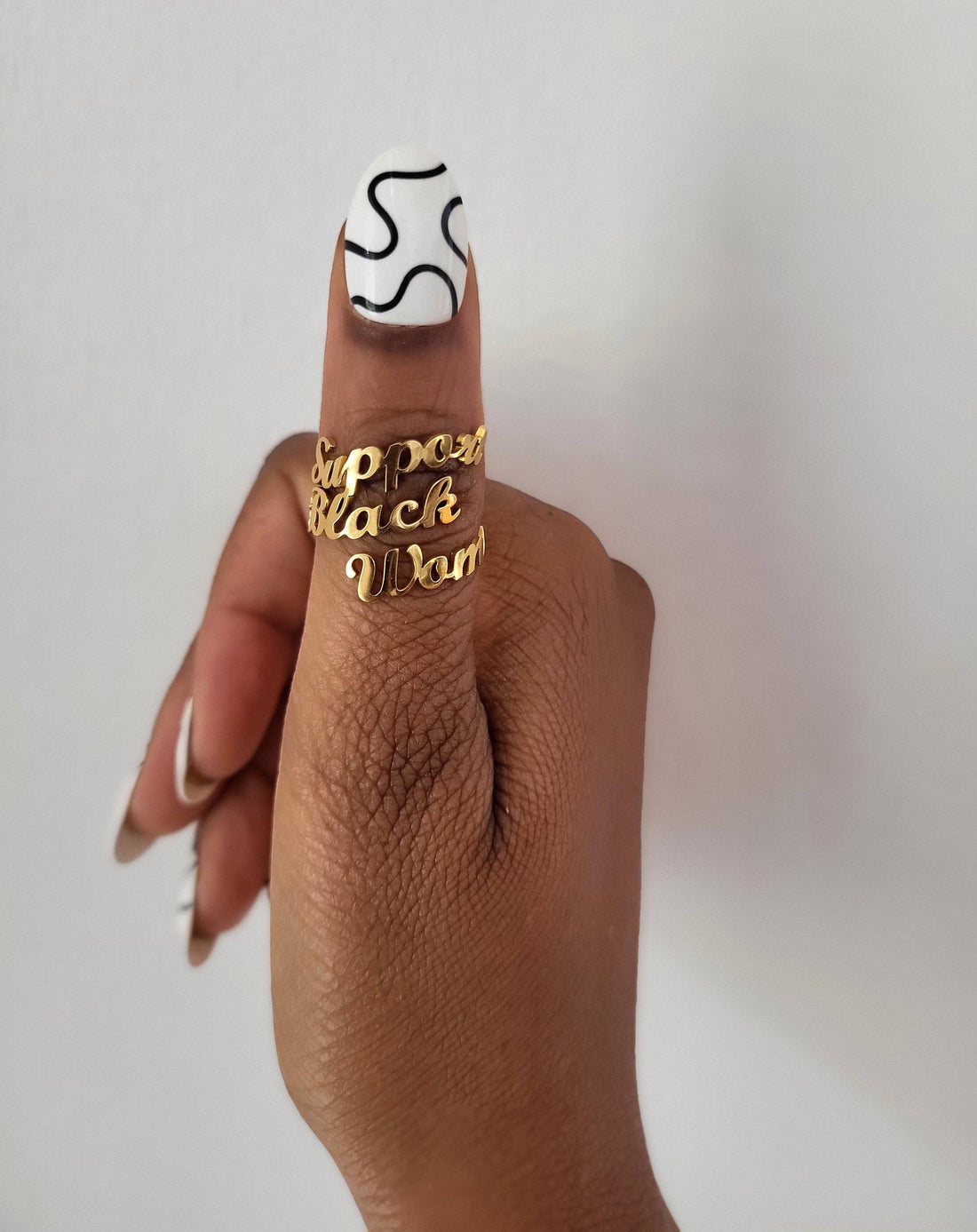 Support Black Women 18K Gold Plated Ring - Kobi Co.