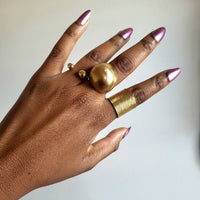 Nzinga Brass Ball Geometric Ring - Kobi Co.
