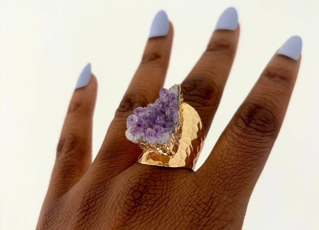 Amethyst Cluster Ring - Kobi Co.