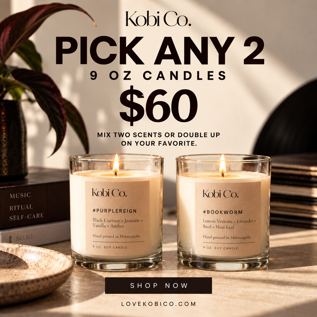 Pick Any 2 Signature 9 oz Candles | 2 for $60 - Kobi Co.