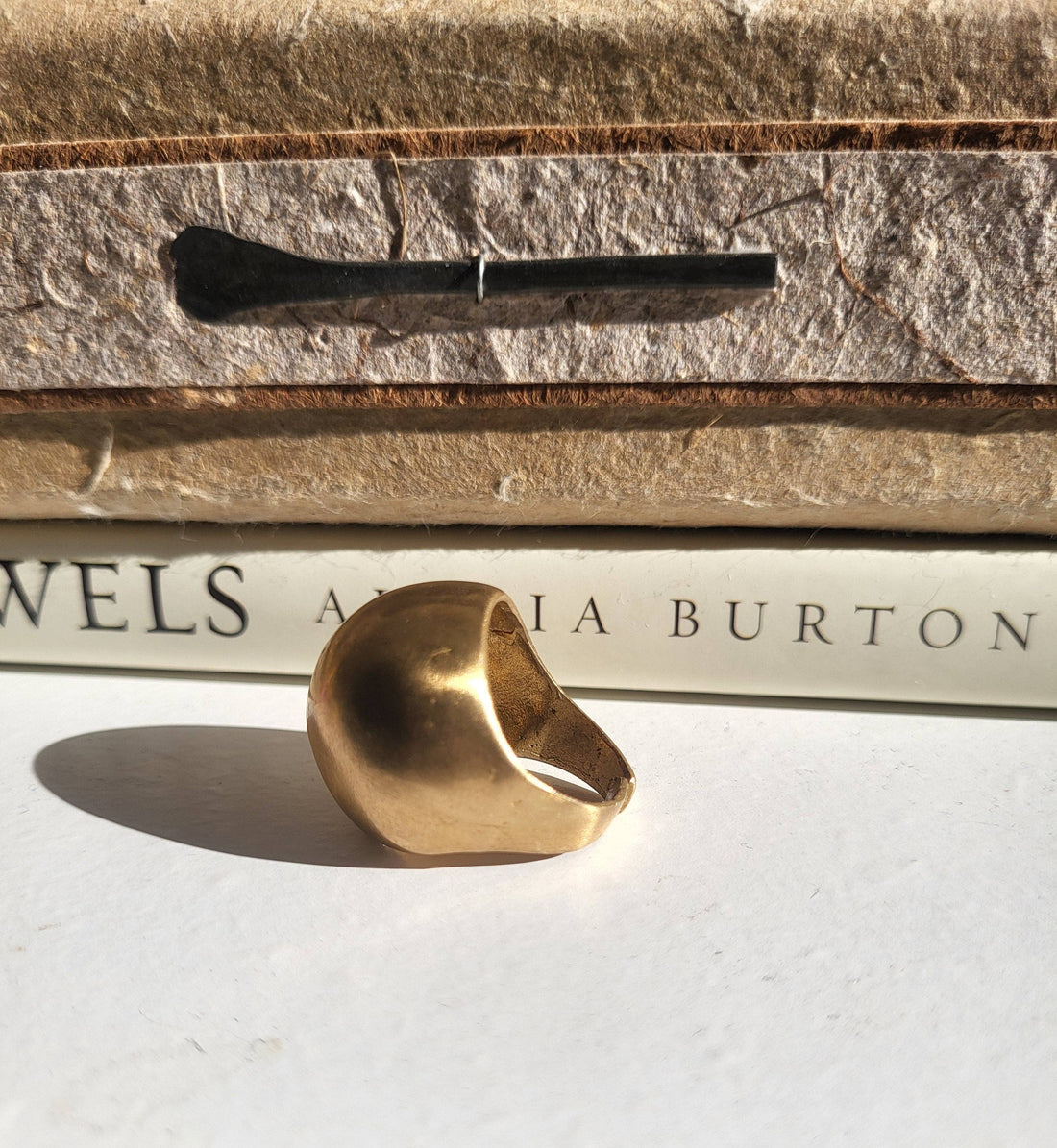 Nzinga Brass Ball Geometric Ring - Kobi Co.
