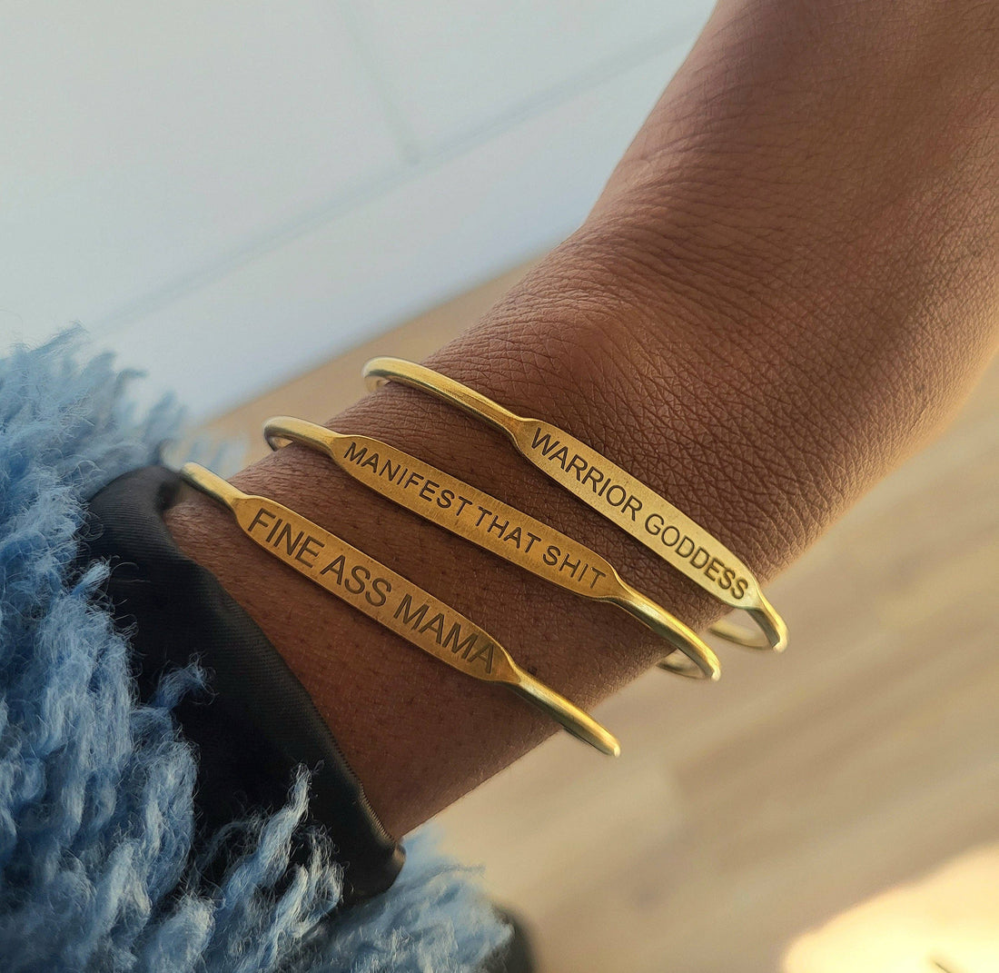 Brass Affirmation Bangles - Kobi Co.