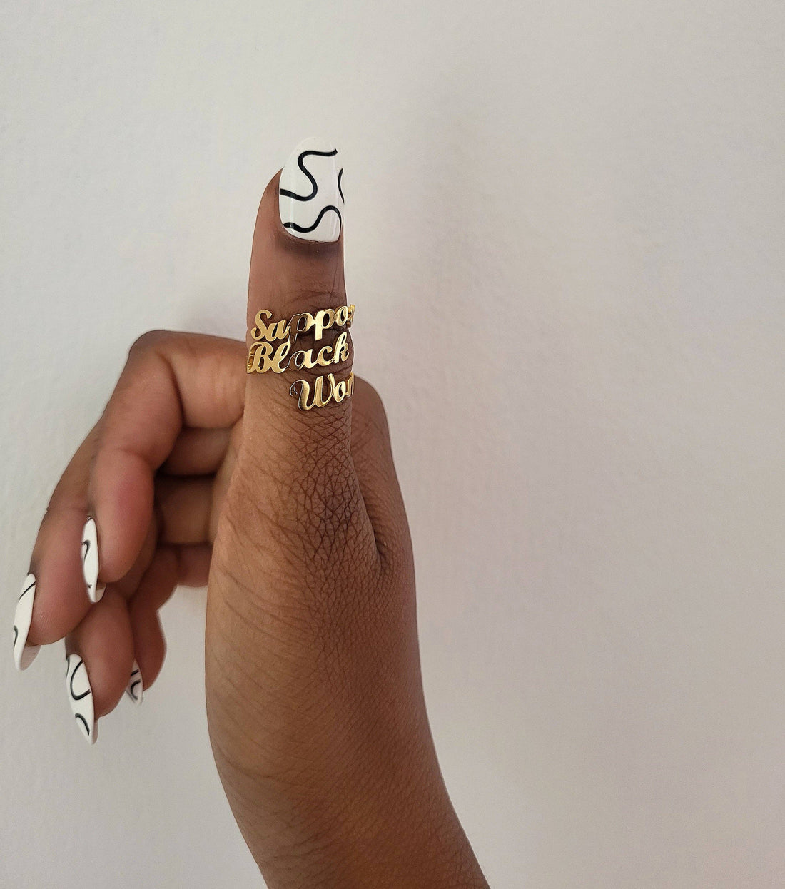 Support Black Women 18K Gold Plated Ring - Kobi Co.