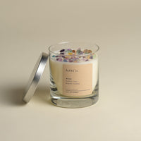 #222 Soy Candle with Fluorite crystals 